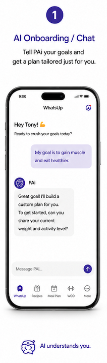 AI onboarding screen